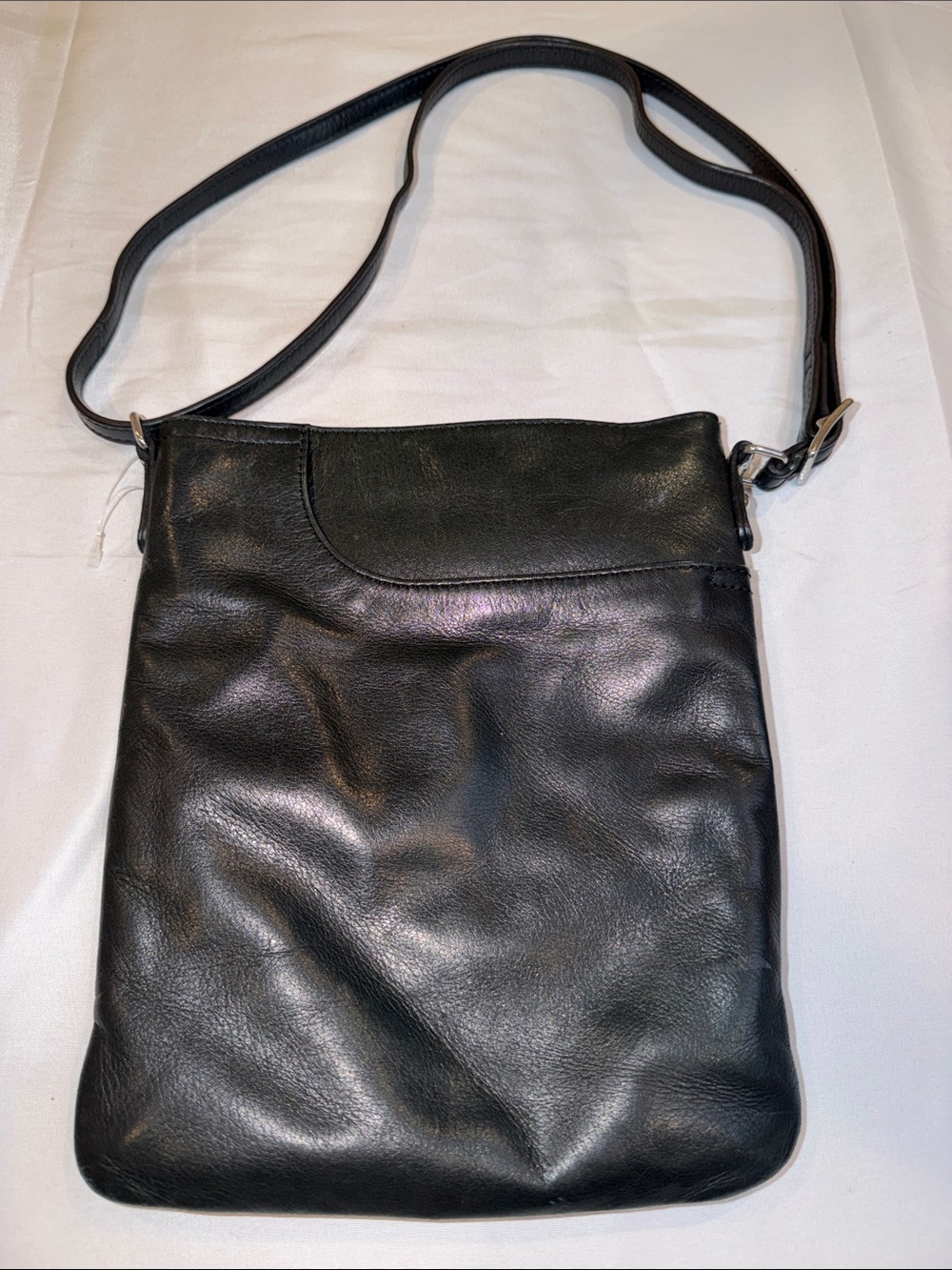 Margot Black Leather Crossbody Bag
